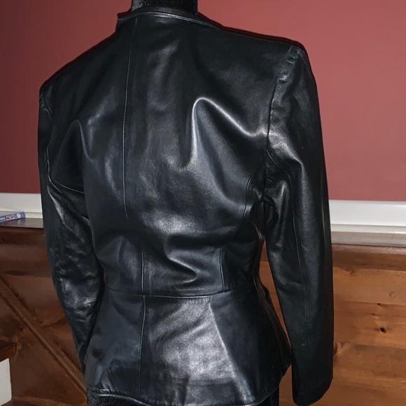 - Leather Fully Lined Blazer - - Picture 8 of 9